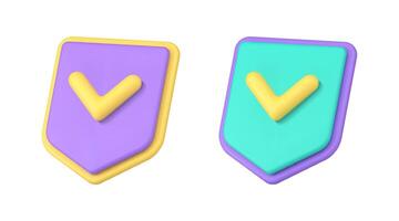 Data protection internet password encryption web antivirus check mark shield 3d icon vector