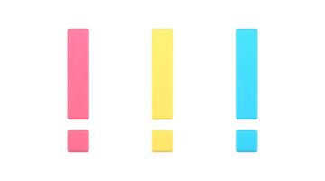 Exclamation point 3d icon alert attention sign important information mark set realistic vector