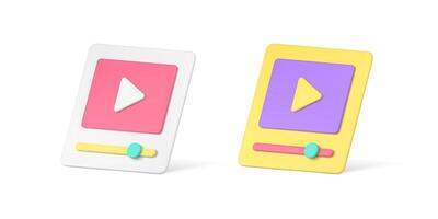 Multimedia content live streaming service cyberspace application 3d icon realistic vector