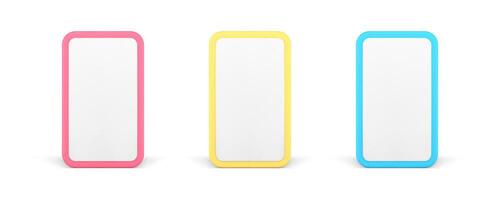 Smartphone display empty interface template digital communication technology 3d icon set vector