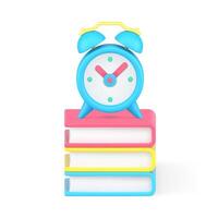 Time to book read learning academic education knowledge wisdom 3d icon realistic illustration vector