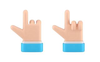 Point forefinger up direction business man vertical hand suit 3d icon set realistic vector