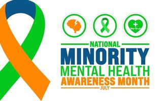 July is National Minority Mental Health Awareness Month background template. Holiday concept. use to background, banner, placard, card, and poster design template. vector