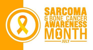 July is Sarcoma and Bone Cancer Awareness Month background template. Holiday concept. use to background, banner, placard, card, and poster design template with text inscription and standard color. vector