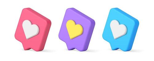 Like badge quick tips cyberspace application social network evaluation 3d icon set realistic vector