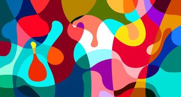 Colorful abstract geometric and fluid poster background for summer vector