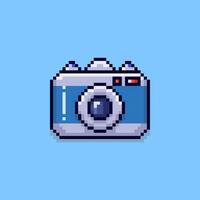 Pixel art style camera design vector