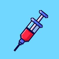 Pixel art style Injection medical design vector