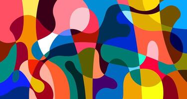 Colorful abstract geometric and fluid poster background for summer vector