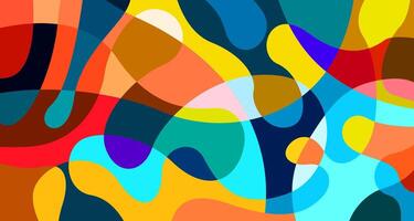 Colorful abstract geometric and fluid poster background for summer vector