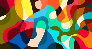 Colorful abstract geometric and fluid poster background for summer vector
