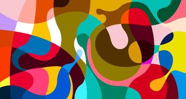 Colorful abstract geometric and fluid poster background for summer vector