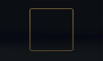 Golden frame symmetric squared construction 3d decor element for presentation realistic vector