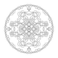 Mandala Coloring Page with hearts. Abstract. vector