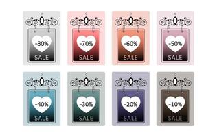 Set of price tags. Sale labels. Panel shaped. Colorful label and original. vector