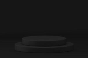 3d podium black cylinder level award arena basic foundation product presentation realistic vector