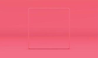 Squared metallic frame vertical foundation geometric stand 3d decor element minimal design vector