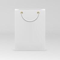 3d paper shopping bag branding identification packet handles for purchase carrying realistic vector