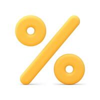 Percentage yellow 3d icon sale discount shopping clearance price off element realistic vector