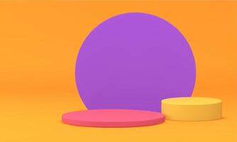 Pedestal cylinder basic foundation bright geometric stage product presentation 3d realistic vector