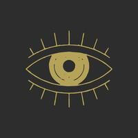 All seeing eye esoteric optical contemplation symbol of control, power and following grunge texture vector