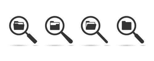 Search concept with folder icon. Data and information vector