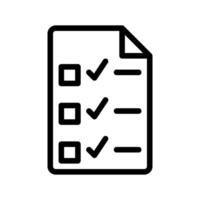 Exam icon. test sheet with outline style icons. vector