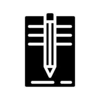 book and pencil icon. with a soild style. Suitable for use on websites, UI and mobile apps. vector