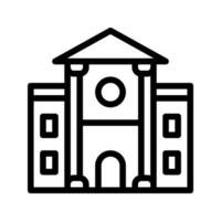 University icon. faculty or department building with outline style icons. vector