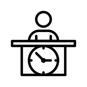 conferencia hora icono. pared reloj con plano estilo iconos vector