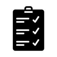 Paper task icon. with a soild style. Suitable for use on websites, UI and mobile apps. vector