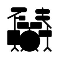 Musical drum icon. with a soild style. Suitable for use on websites, UI and mobile apps. vector