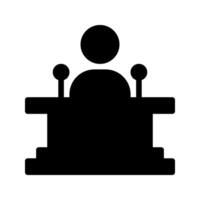 Podium speaker icon. with a soild style. Suitable for use on websites, UI and mobile apps. vector