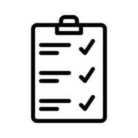 Task icon. check list with isolated flat linear icons style. vector