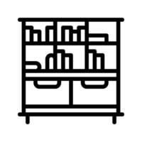 Bookshelf line icon. Student library cupboard. Can be used for websites, UI and mobile apps. vector