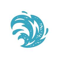 Abstract blue wave water splashing decorative design grunge texture illustration vector
