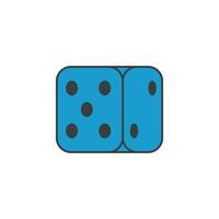 Blue isometric playing table game cube chance gambling leisure activity pop art groovy vector
