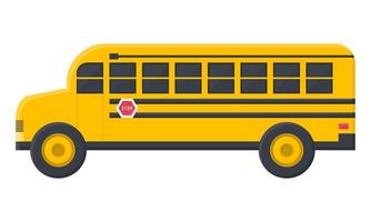 Empty Yellow School Bus Design. Back to School Illustration. Side View. vector