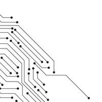 Abstract technology circuit board corner isolated on a white background vector