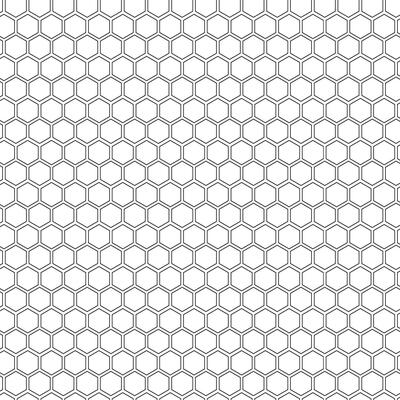 Hexagon seamless pattern. Seamless texture of honeycomb. Grid seamless pattern. Hexagonal cell texture. Honeycomb on white background. Design for the background flyers, fabric, clothes, etc