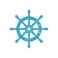 Monochrome simple steering wheel with handles for nautical transportation directional navigation vector