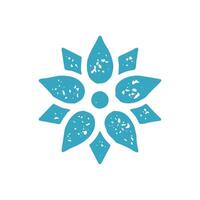 Abstract flower bud with petals vintage grunge texture decorative design illustration vector