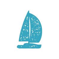 Elegant beautiful sailing boat floating at sea enjoying freedom travel nautical trip adventure vector