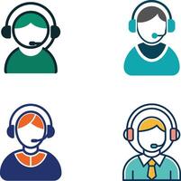 Call Center Colorful Icons Collection illustration vector