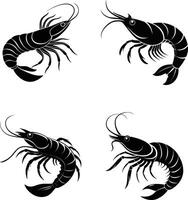 Shrimp prawn icons set Collection illustration vector