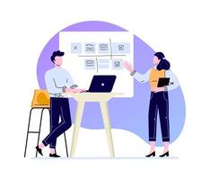 Presentation work schedule on board, disscusing and explain vector