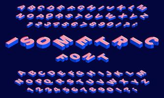 Isometric 3d font. Typography abc alphabet letters and numbers. Latin lettering geometric font symbols set vector