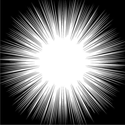 Burst abstract pattern black white, illustration radial