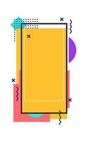 Template colored frame for social media, memphis design vector