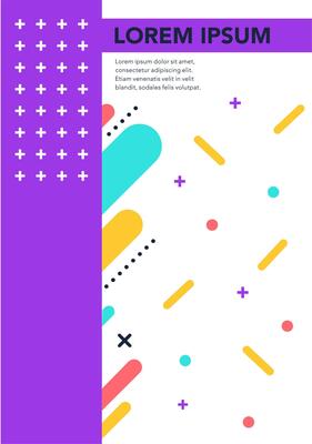 Cross and stroke, dot elements memphis, social pattern